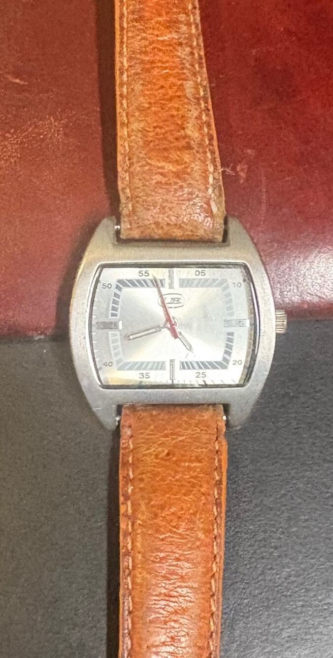 Women's 28mm Silver Tone UnionBay Watch, Brown Leather Band
